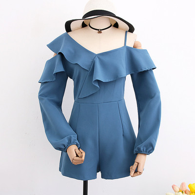 Stílusos női overall hosszú ujjal, V-nyakkal, több színben