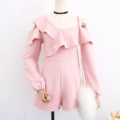 Stílusos női overall hosszú ujjal, V-nyakkal, több színben