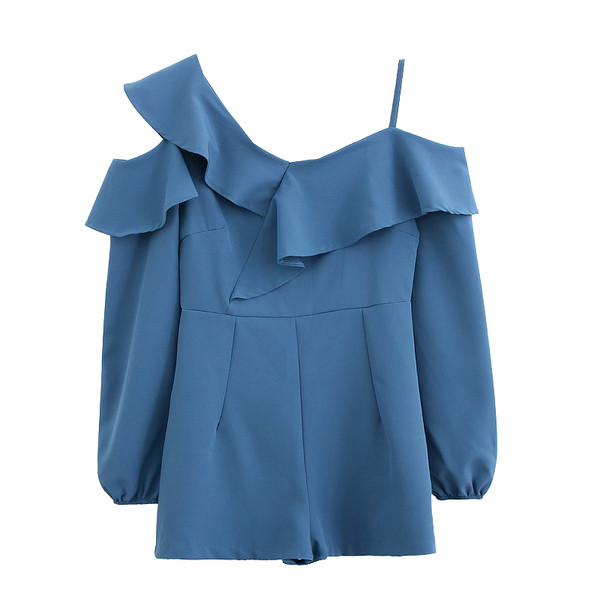 Stílusos női overall hosszú ujjal, V-nyakkal, több színben