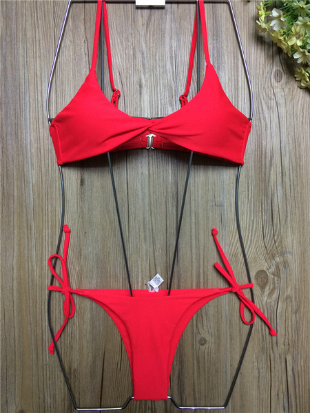 Costum de baie elegant, simplu, din două piese, în patru culori