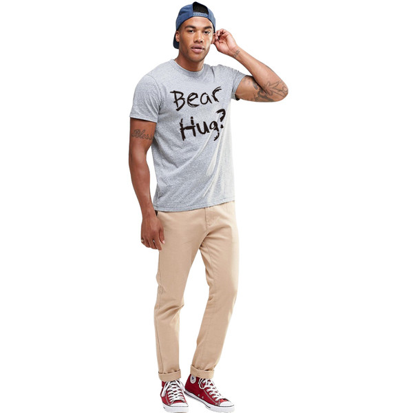 Tricou casual pentru bărbați cu mâneci scurte și o inscripție interesantă