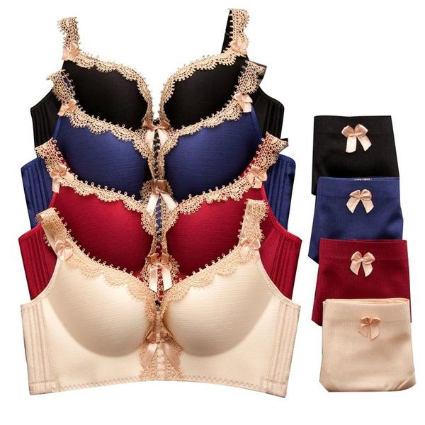 Finom női fehérnemű-melltartó szett párnázással és magas derekú bikinivel, több színben