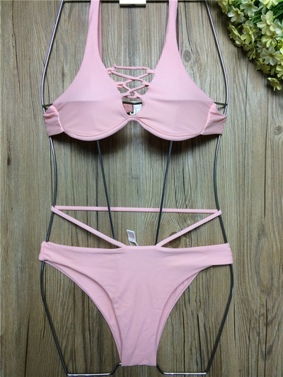 Νέο σέξι μαγιό δύο τεμαχίων με λεπτές διασταυρώσεις, σε διάφορα χρώματα