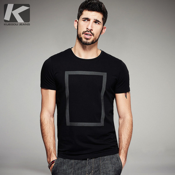 Tricou simplu pentru bărbați în alb și negru