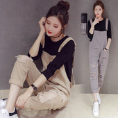 Salopeta casual de dama rupta la o lungime de 9/10 in mai multe culori