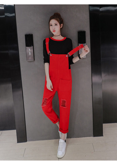 Salopeta casual de dama rupta la o lungime de 9/10 in mai multe culori