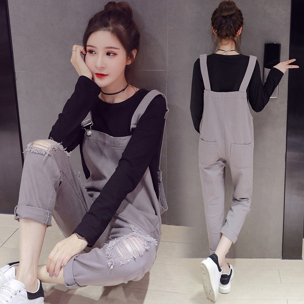 Salopeta casual de dama rupta la o lungime de 9/10 in mai multe culori