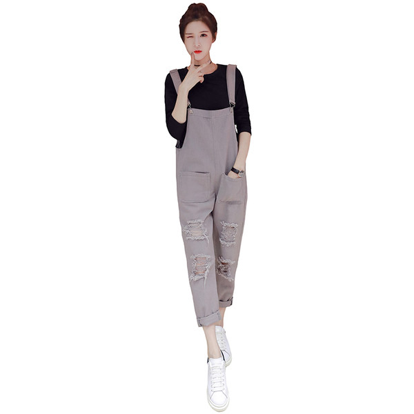 Salopeta casual de dama rupta la o lungime de 9/10 in mai multe culori