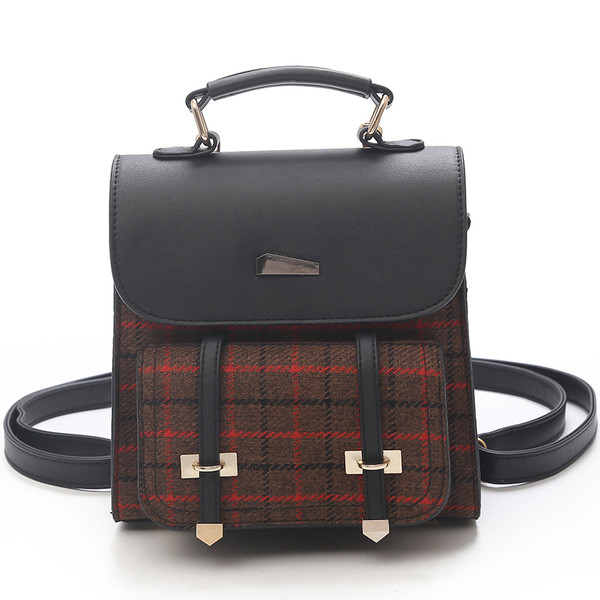 Rucsac mic de dama cu un singur maner si bretele duble din piele ecologica