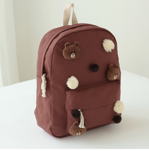 Rucsac de damă cu elemente 3D și bretele largi reglabile