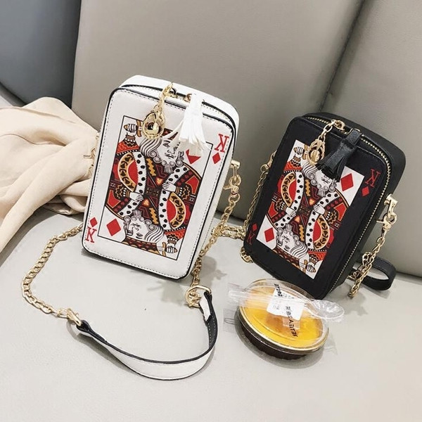 Geanta mini de dama in forma dreptunghiulara cu imprimeu si maner metalic