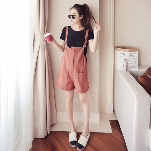 Salopeta scurta casual dama cu buzunare in doua culori