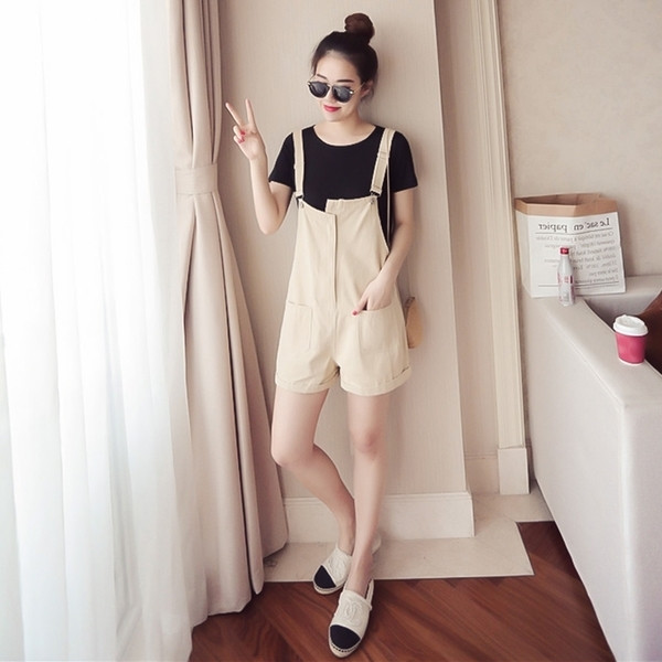 Salopeta scurta casual dama cu buzunare in doua culori