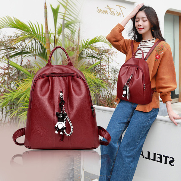 Eko bőrből készült stílusos női hátizsák két színben