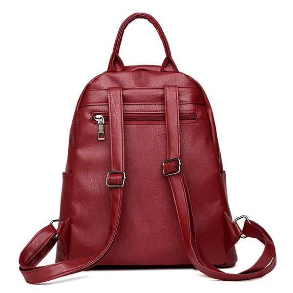 Eko bőrből készült stílusos női hátizsák két színben