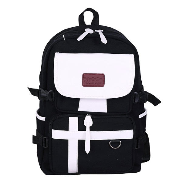 Rucsac de dama potrivit pentru calatorii cu curele laterale si buzunare in doua culori