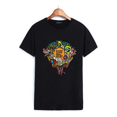 T-shirt με κοντό μανίκι σε λευκό και μαύρο χρώμα με διαφορετικές εφαρμογές