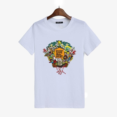 T-shirt με κοντό μανίκι σε λευκό και μαύρο χρώμα με διαφορετικές εφαρμογές