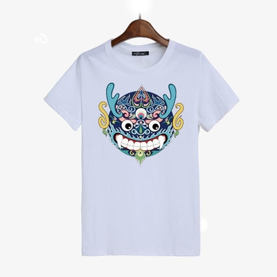 T-shirt με κοντό μανίκι σε λευκό και μαύρο χρώμα με διαφορετικές εφαρμογές
