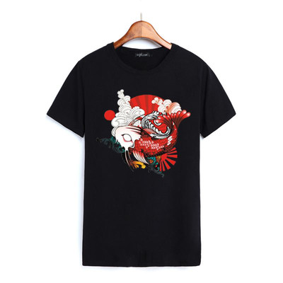 T-shirt with short sleeves in white and black with various applications