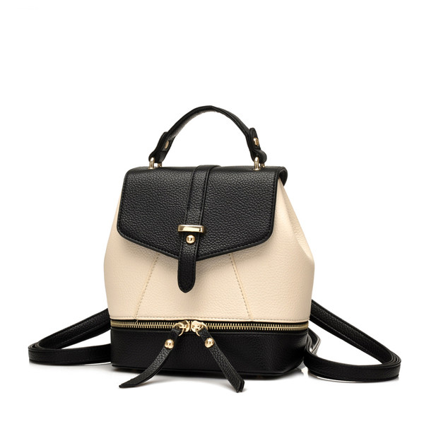 Rucsac elegant de damă cu decor cu fermoar în două culori