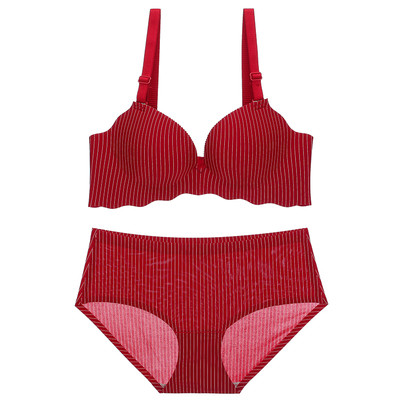 Απαλό σετ γυναικεία εσώρουχα - σουτιέν + μπικίνι με ψηλή μέση σε τέσσερα χρώματα