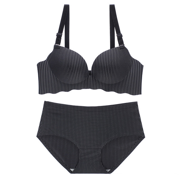 Απαλό σετ γυναικεία εσώρουχα - σουτιέν + μπικίνι με ψηλή μέση σε τέσσερα χρώματα