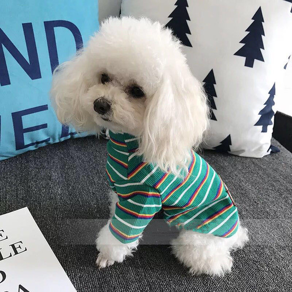 Îmbrăcăminte casual pentru fiecare câine în două culori cu dungi