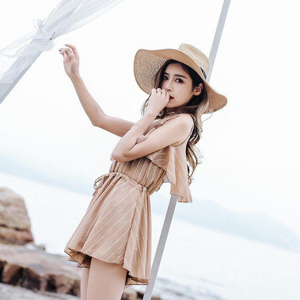 Salopetă casual casual de damă, cu bretele subțiri