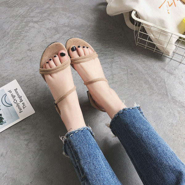 Sandale dama din piele intoarsa cu bretele subtiri in trei culori - negru, bej si verde