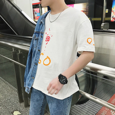 Stílusos férfi póló rövid ujjal és egyszerű felirattal - sok modell