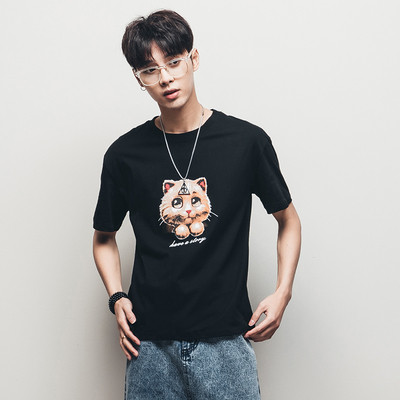 Stílusos férfi póló rövid ujjal és egyszerű felirattal - sok modell