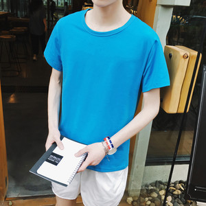 Tricou casual barbatesc simplu cu guler in forma de O - culori diferite