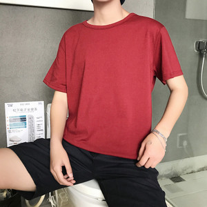 Tricou casual barbatesc simplu cu guler in forma de O - culori diferite