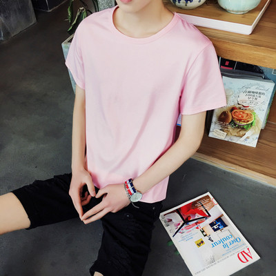 Tricou casual barbatesc simplu cu guler in forma de O - culori diferite