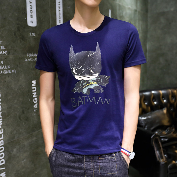 Tricou casual barbatesc cu guler in forma de O si maneci scurte in diverse modele si culori