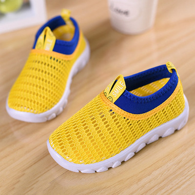 Mesh casual children`s unisex sneakers in three colors