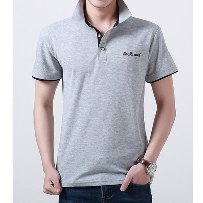 Тънка мъжка тениска в различни разцветки по яката и ръкавите