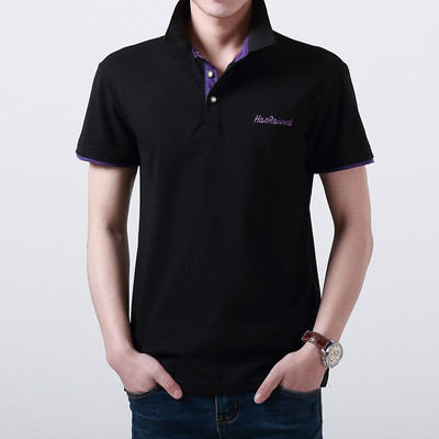 Тънка мъжка тениска в различни разцветки по яката и ръкавите