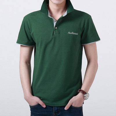 Тънка мъжка тениска в различни разцветки по яката и ръкавите