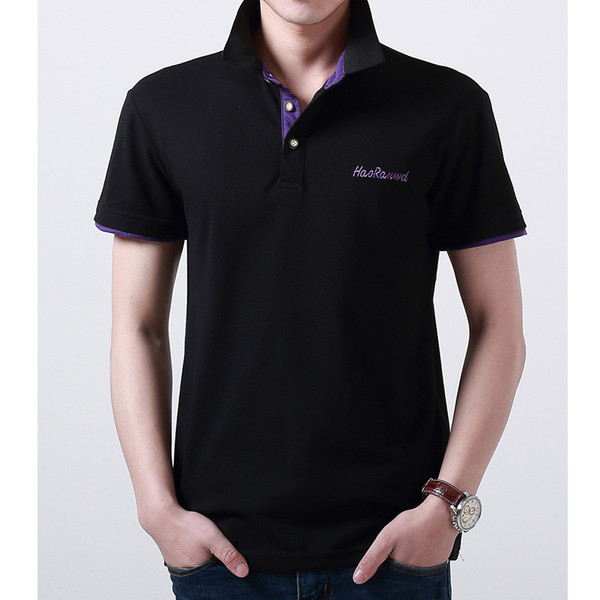 Тънка мъжка тениска в различни разцветки по яката и ръкавите