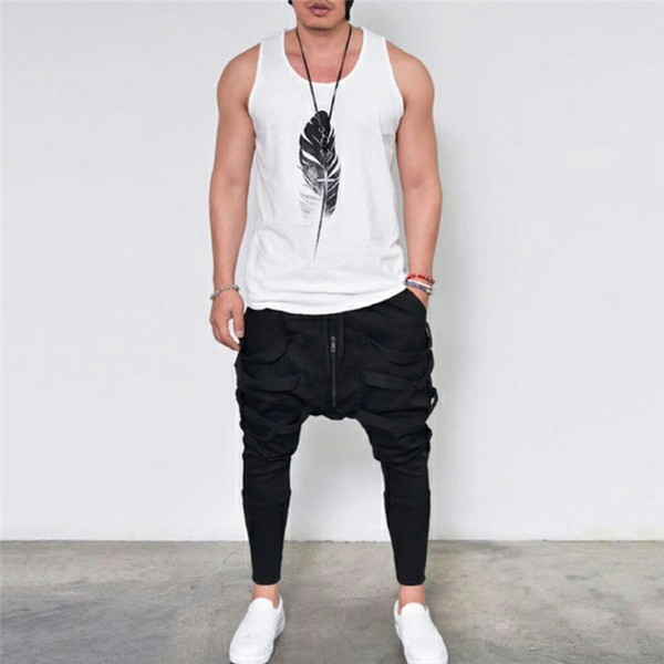 Actual maiou pentru bărbați alb-negru cu imprimeu