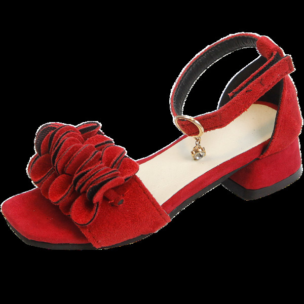 Modern gyerekszandál lányoknak alacsony és vastag sarkú cipőben, három színben