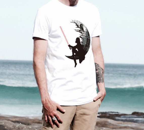 Мъжка блуза с къс ръкав и актуален принт, бял цвят