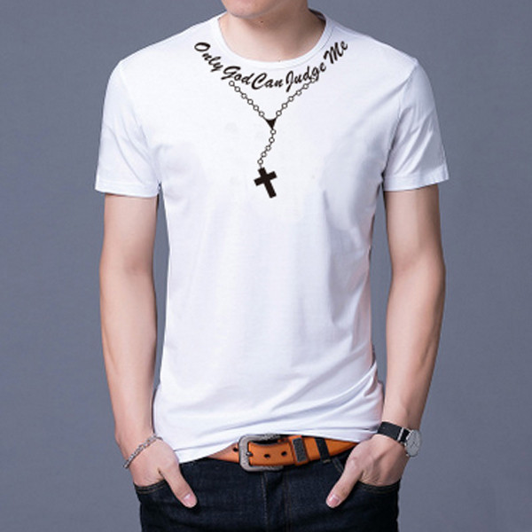 Bluză bărbătească cu imprimeu interesant cu pandantiv imitație