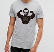 Férfi blúz rövid ujjal és érdekes pezsgővel, szürke színben