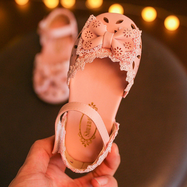 Finom gyerekszandál lányoknak három színű szalaggal