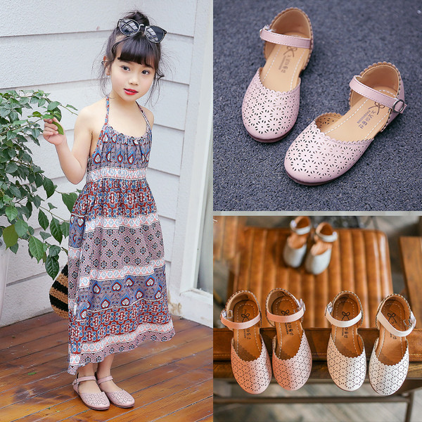 Sandale moderne casual pentru copii rotunjite si inchise pentru fete in trei culori