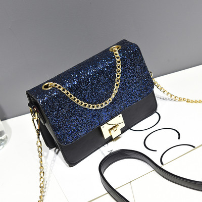 Mini geanta de dama eleganta cu paiete si lant metalic in mai multe culori