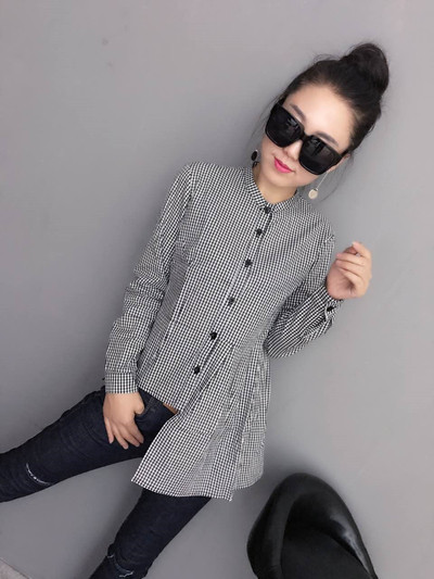 Cămașă elegantă de damă în trei culori cu lungime asimetrică